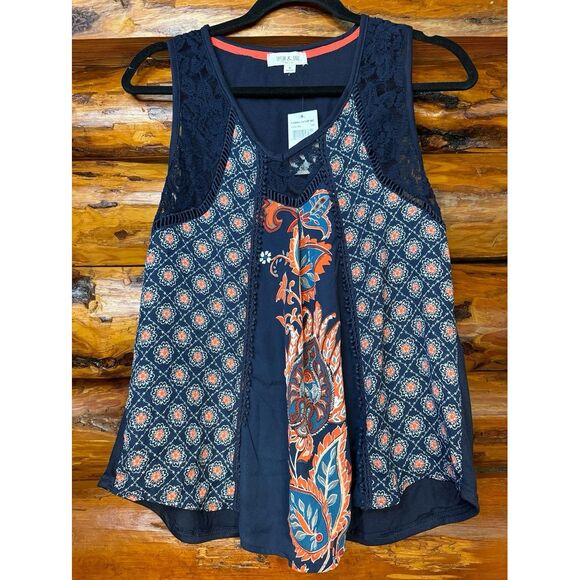 Taylor and Sage‎ Sleeveless Paisley Print Blouse Size Medium - Picture 1 of 6